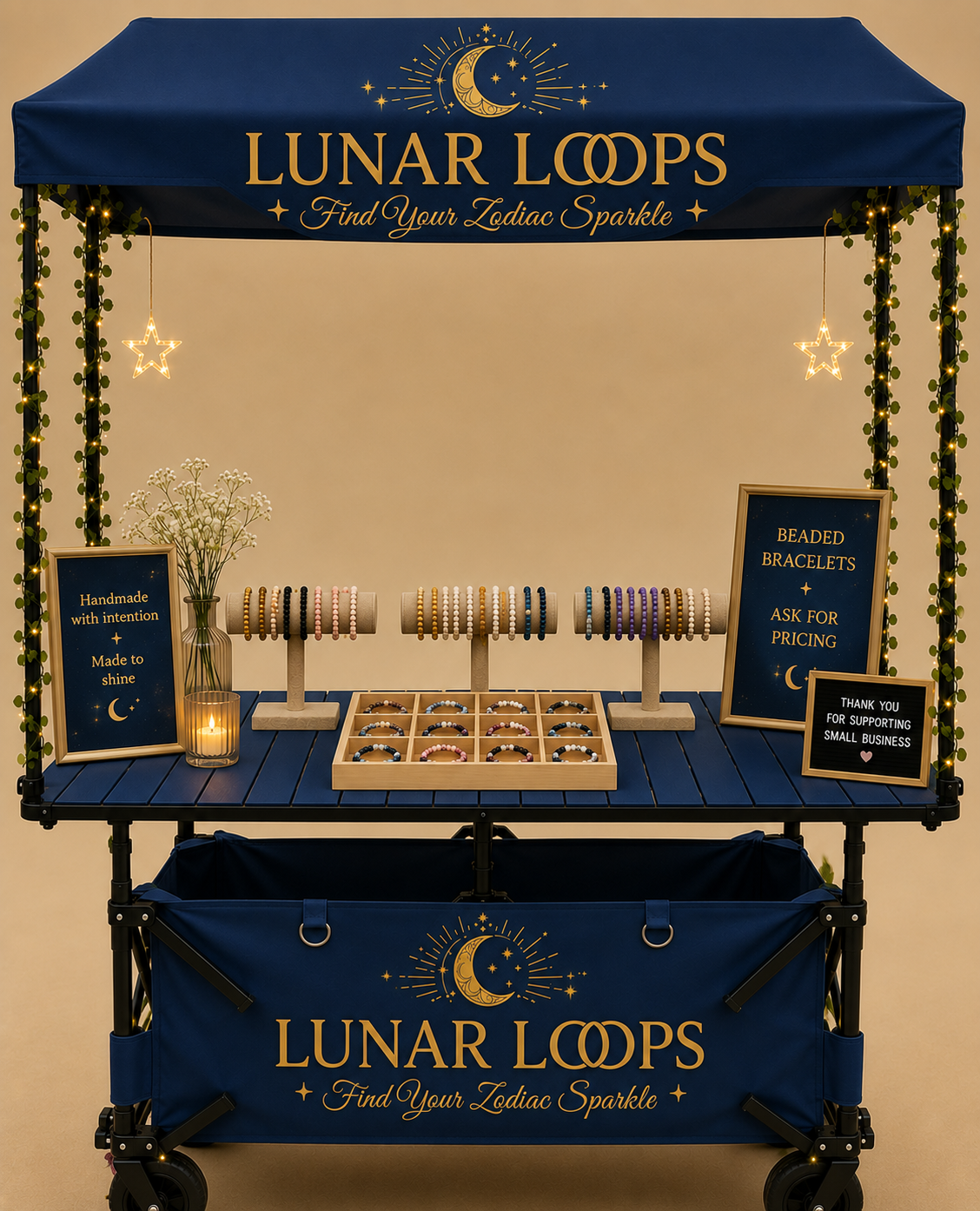 Lunar Loops pop-up booth display